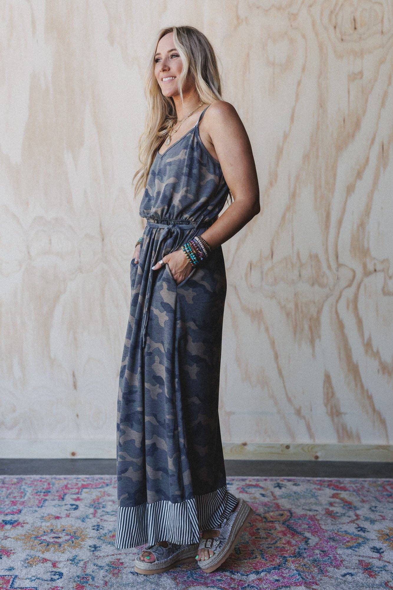 Green Cadet Camo Print Dress - Olive Moss for wholesale on Faire2