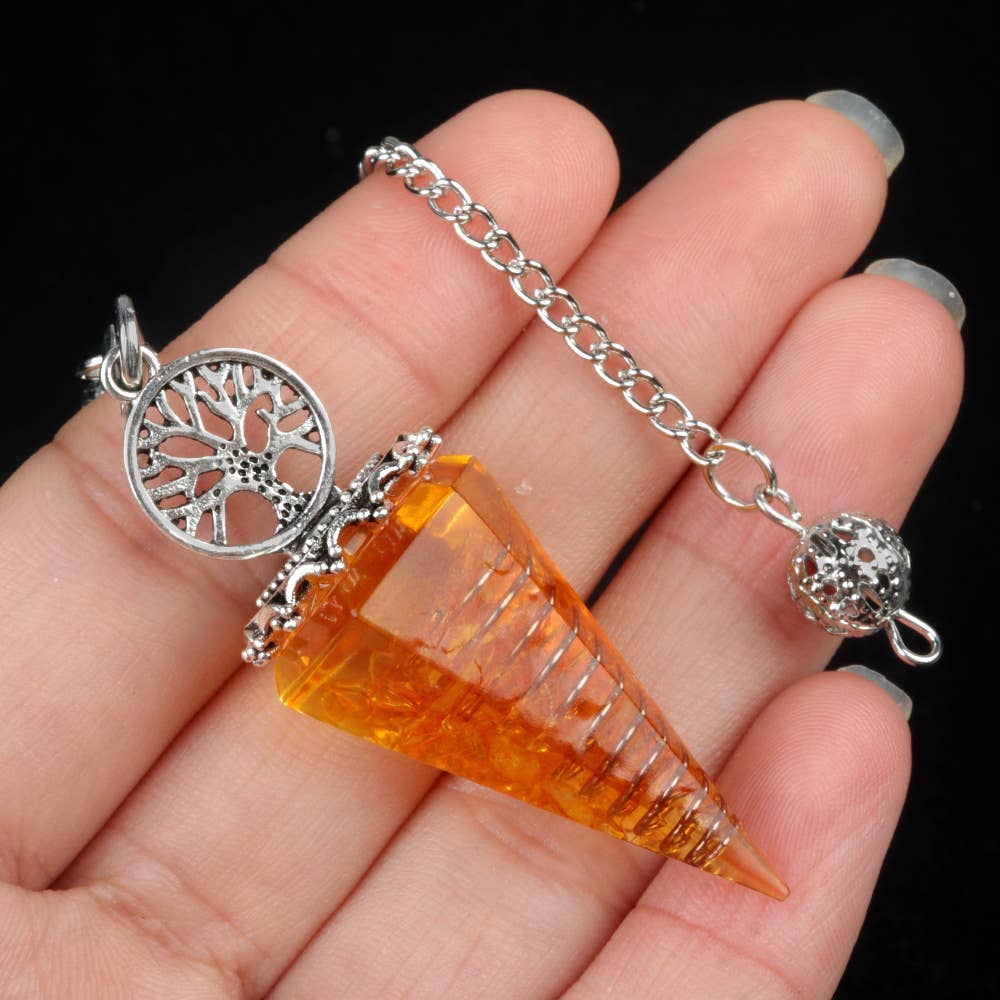 Gemcohub - Wholesale Spiritual Stone/Crystal - Tree of Life Resin Crystal Pendulum13