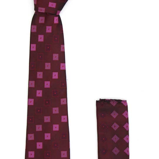 Ferrecci - Wholesale Necktie - Men's - Ferrecci - Men's Business Casual Necktie & Hanky Set - GEO