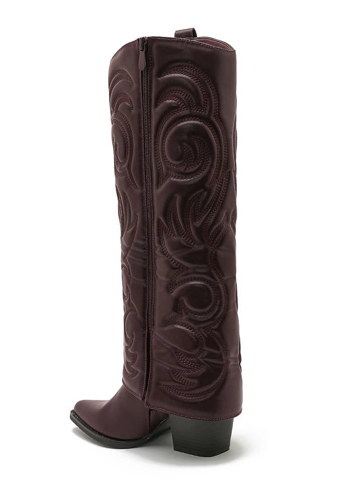 Joia Paris - Wholesale Boots - Women's - Santiag boot with heel, stitched pattern, and WZ-92 cuff8