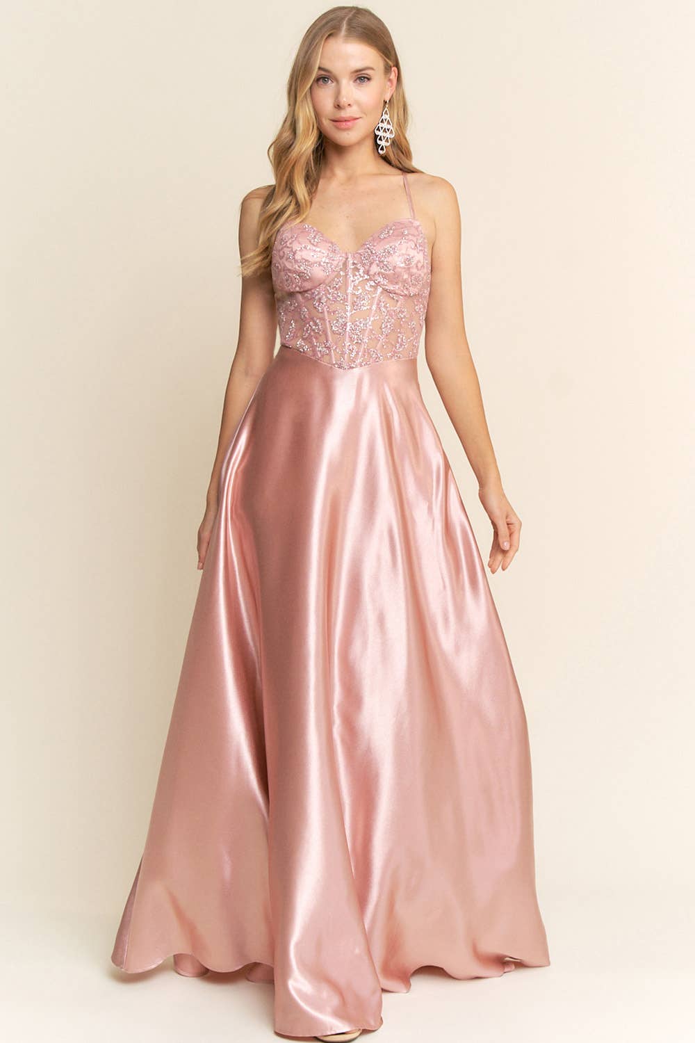 Maniju - Vente Robe de soirée – femme - ROBE LONGUE CORSET AVEC DÉTAILS PAILLETÉS8