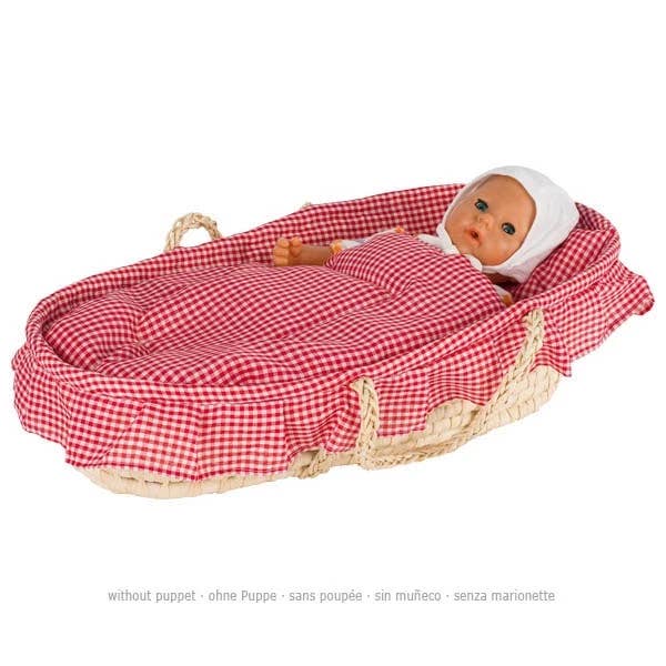 Doll's carry cradle including lining,mattress,pillow,quilt for wholesale by Goki Australia