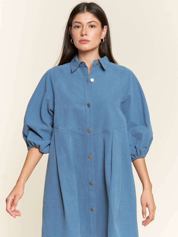 JADE BY JANE - Wholesale Dress - Women's - Washed denim style dress JJD5019 (Regular size only)2