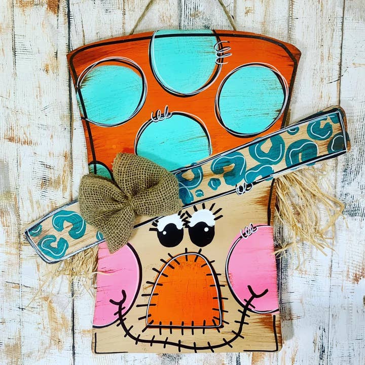 Sunflower Soul Art - Wholesale Door Hanger - Funky scarecrow door hanger