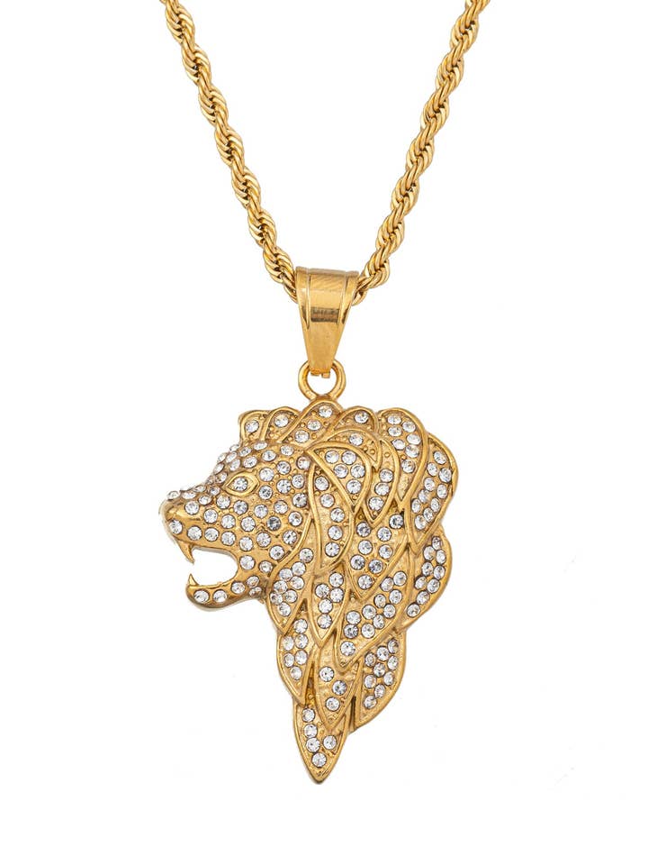 Collana con pendente Milo Lion per la vendita all'ingrosso da parte di Eye Candy Los Angeles