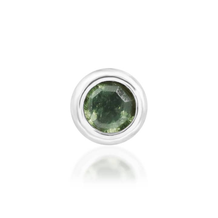 Piercing-zone - Wholesale Single Earring - Alary – 14K Gold Moss Agate Threadless End