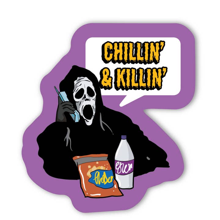 Studio Soph (We Pay Your Import Fees - We Ship DDP) - Wholesale Sticker - Ghostface Chillin' & Killin' Sticker0