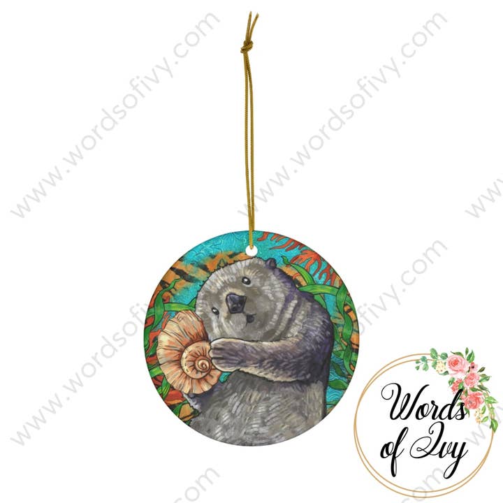 Christmas Ceramic Ornament - Sea Otter for wholesale by Words of Ivy