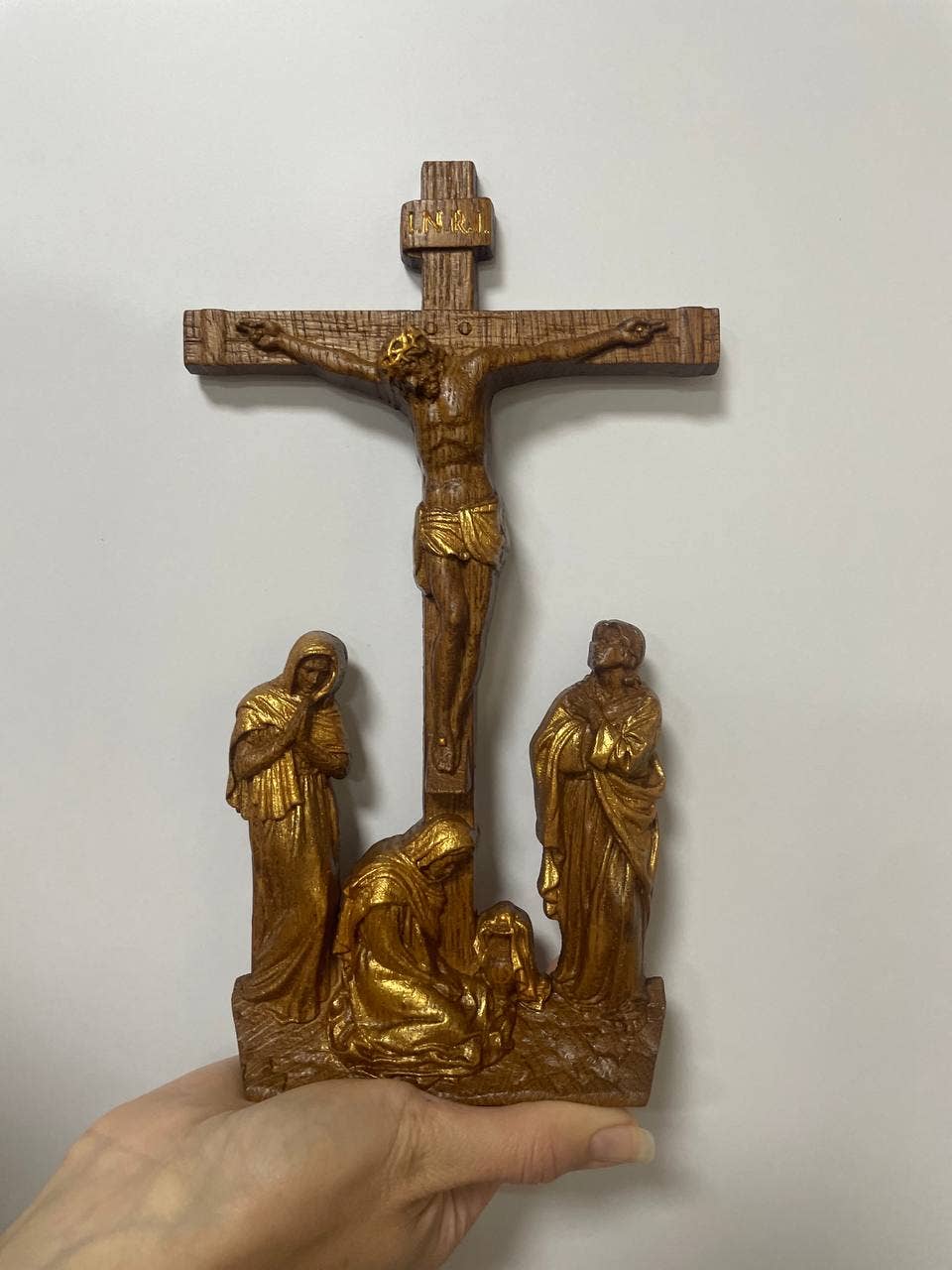 KozakWorkshop – wholesale Wall cross – Wall Wooden Carved  Golgotha on stand14
