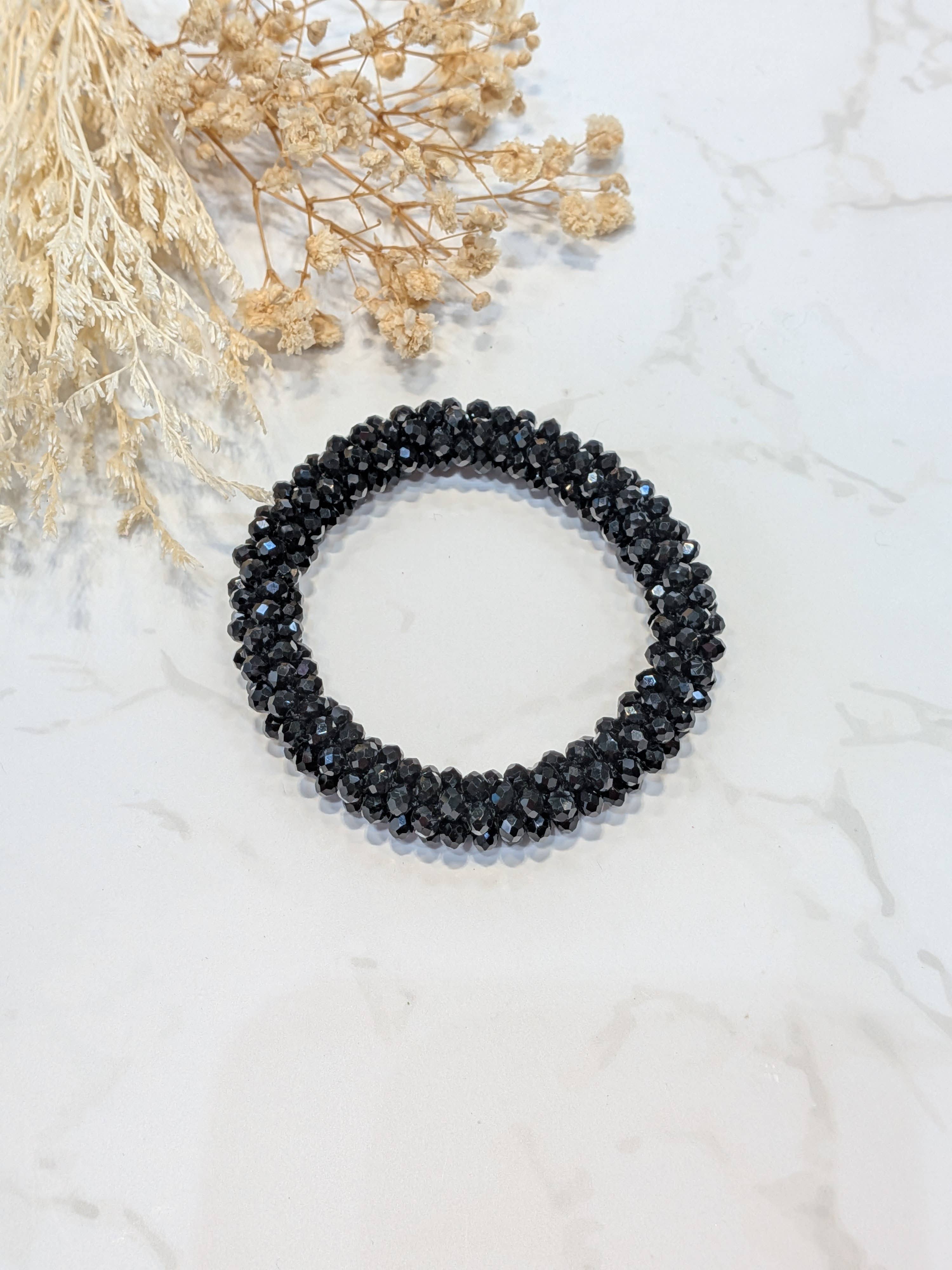LOLO & YAYA - Wholesale Link & Chain Bracelet - Black-tone crystal effect bracelet0