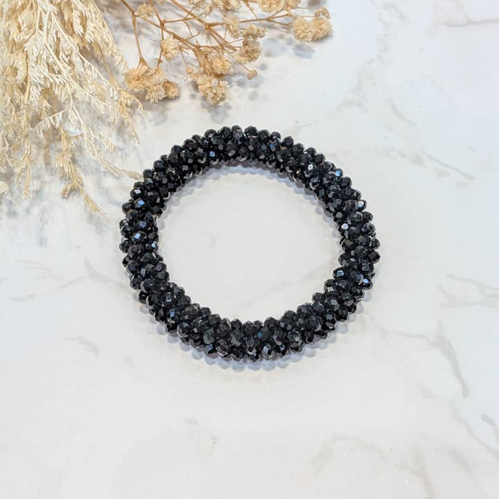 LOLO & YAYA - Wholesale Link & Chain Bracelet - Black-tone crystal effect bracelet