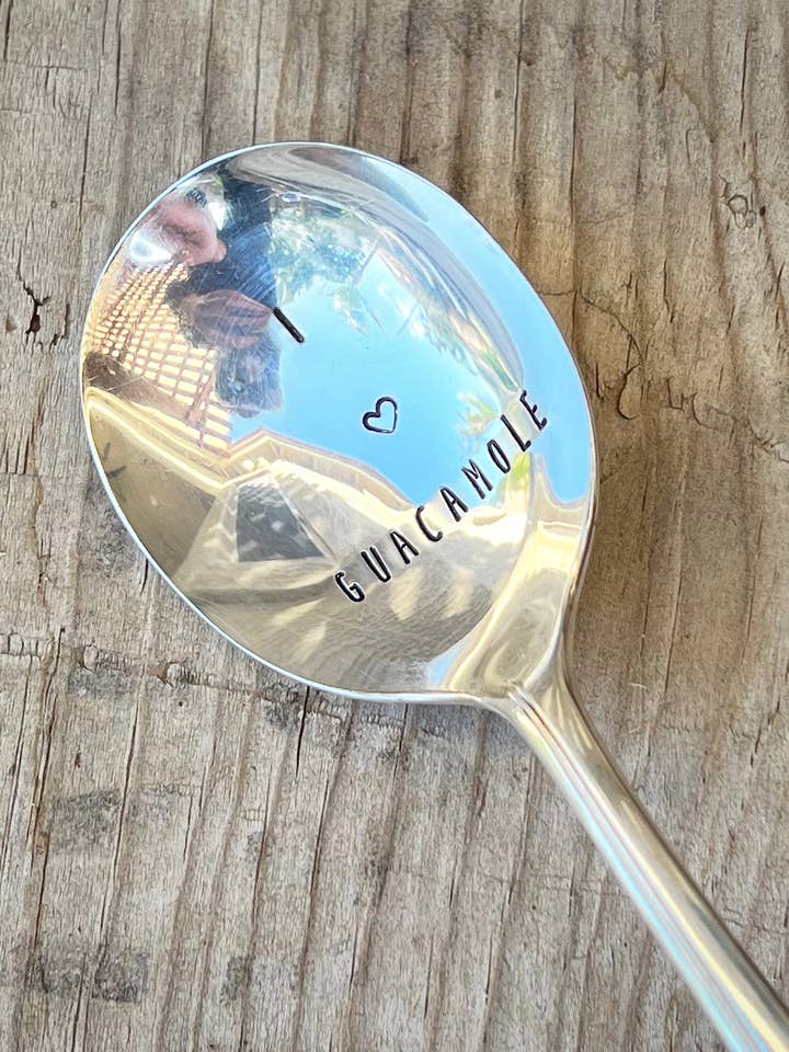 Cucchiaio tondo Guacamole I ♡ per la vendita all'ingrosso da parte di Pumpernickel and Wry