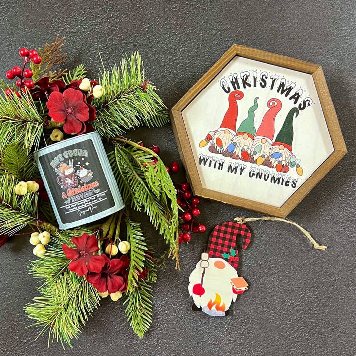 Driftless Studios - Wholesale Jar/Filled Candle - Hot Cocoa & Christmas Movies Candle - Rustic Tin Candles1