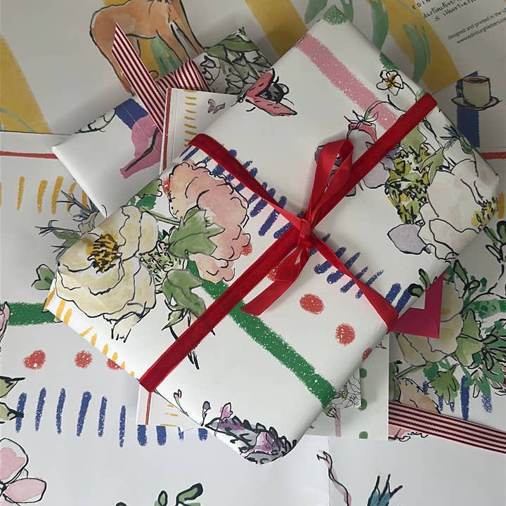 Edinburgh Letters – wholesale Flat wrap – Paris Kisses - Gift Wrap Sheet3