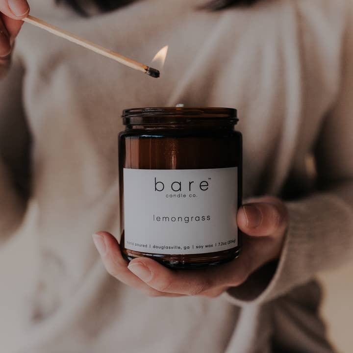 Bare Candle Company - Wholesale Jar/Filled Candle - Lemongrass Soy Candle 7.2oz2