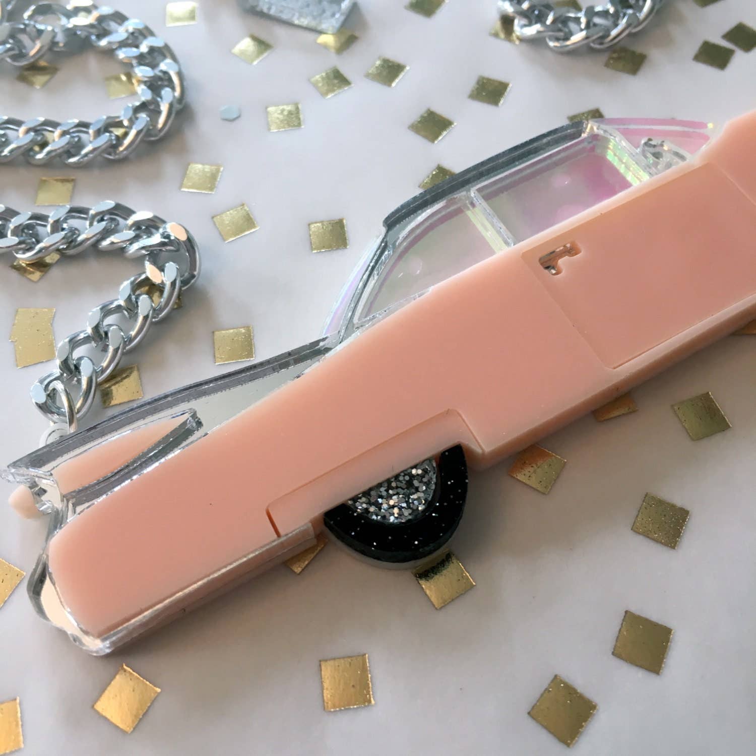 I'm Your Present - Wholesale Pendant/Charm Necklace - Vintage Cadillac Convertible Car Necklace, Laser Cut Acrylic, Plastic Jewelry1
