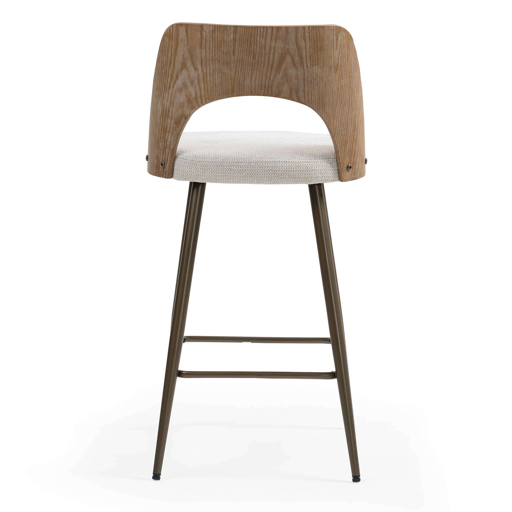 Glamour Home - Wholesale Stool - Set of 2 Bethan Beige Washed Boucle Fabric Counter Stool8