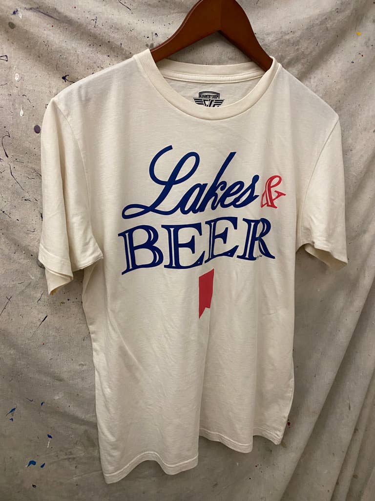Country Deep Apparel - Wholesale Screen Printed T-Shirt - Unisex - Lakes & Beer Relaxed unisex Tee   1