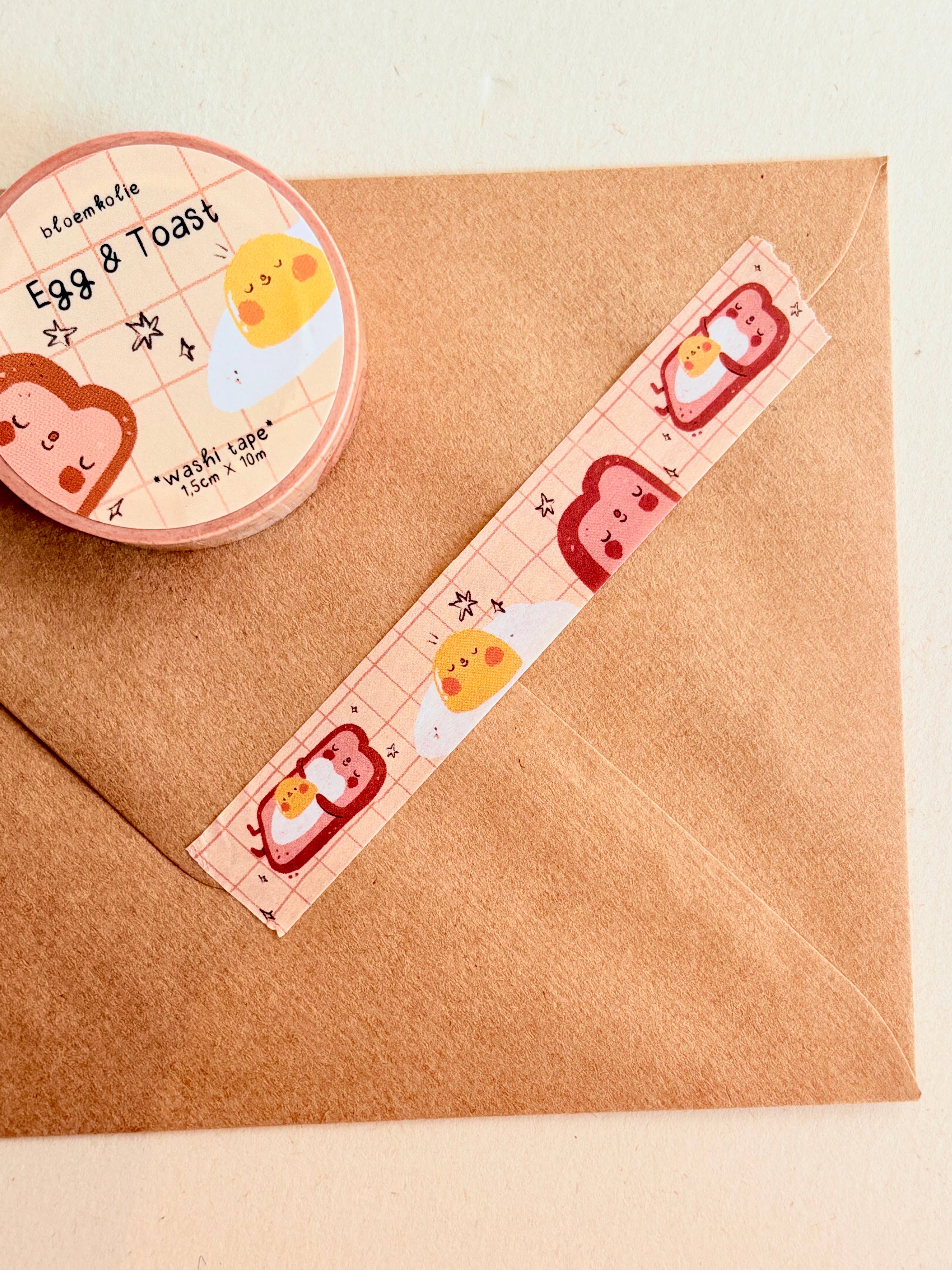 Bloemkolie - Wholesale Washi-tape - Ei & Toast Washi Tape Kawaii Ontbijt Eten tape planners2