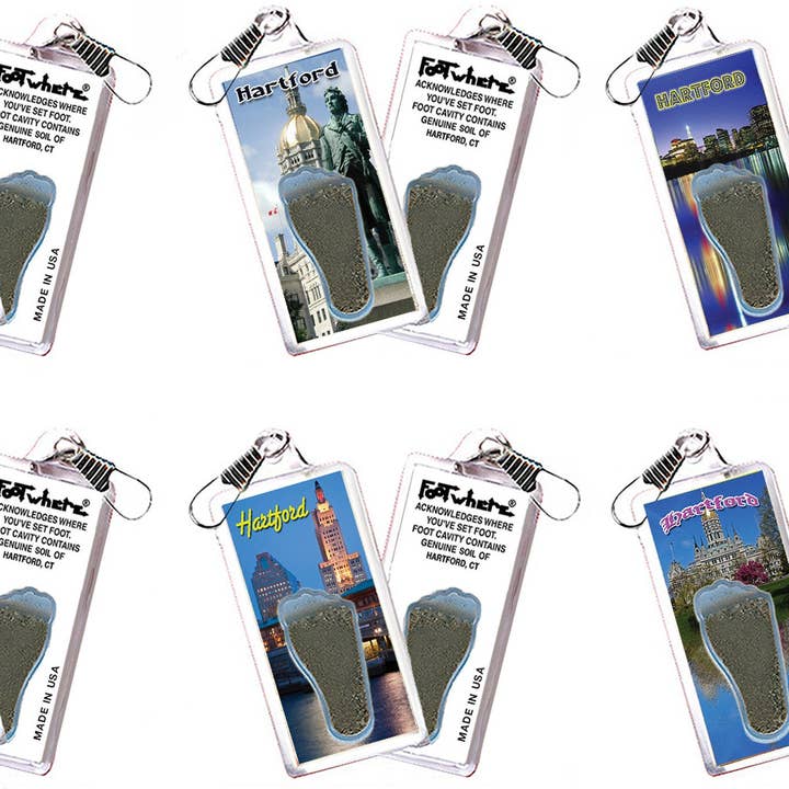 Hartford FootWhere® Souvenir Zipper-Pull. 72 pieces/6 assorted styles. for wholesale by FootWhere- USA Group, Inc.