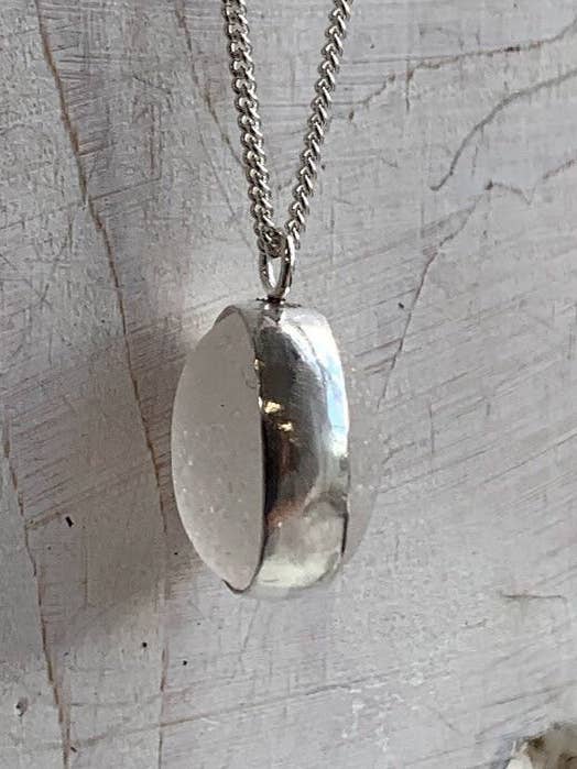 Sterling Silver Natural Seaglass Necklace for wholesale by Blue Marble Jewellery