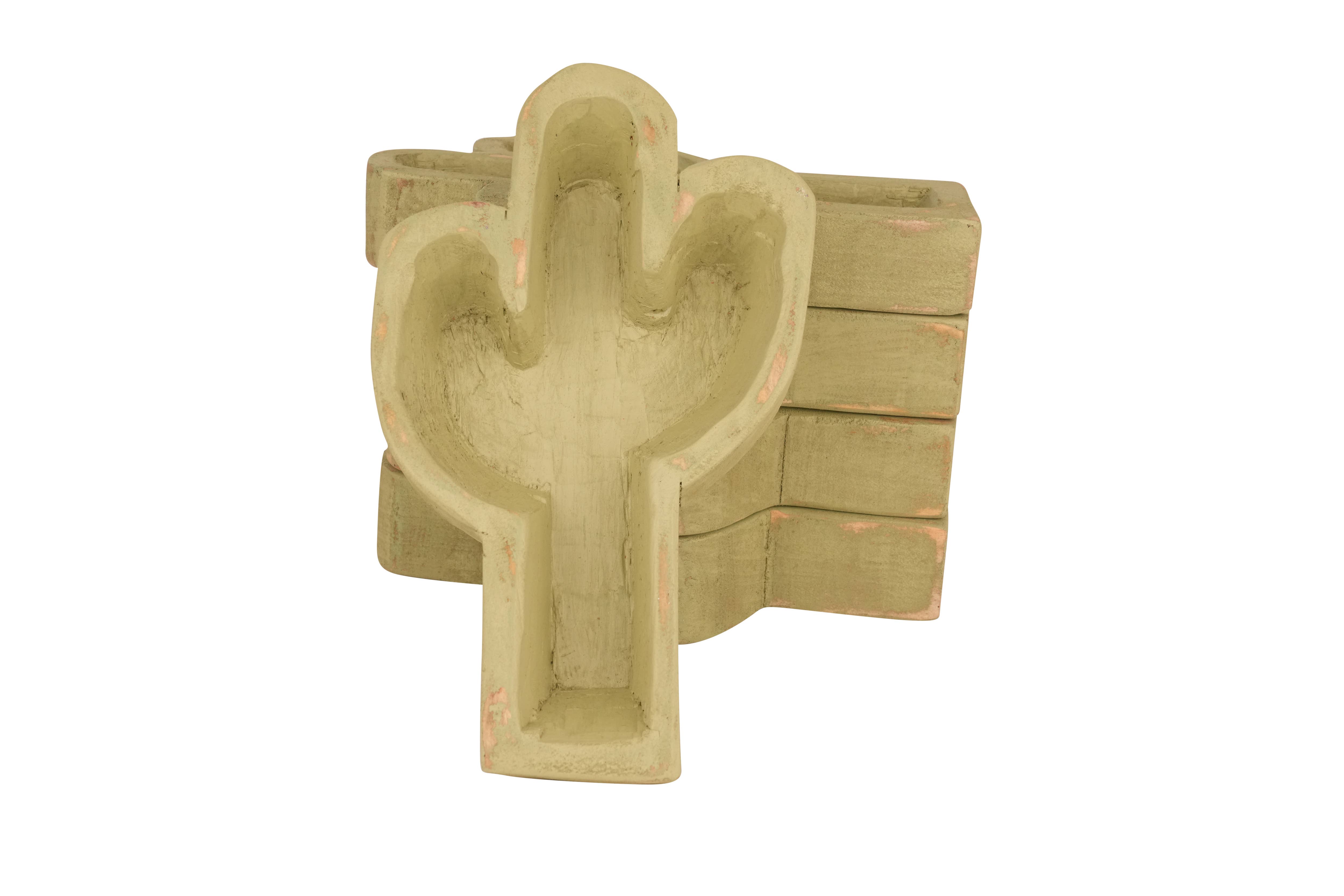 My Amigos Imports - Wholesale Candle Holder - Mini Cactus Bowl-7 x 12-Carved-Candle Ready-Mini Cactus8