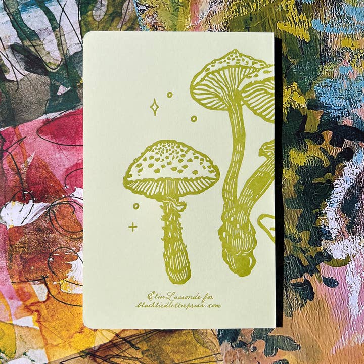 Blackbird Letterpress - Wholesale Notebook - Frog and mushroom large notebook