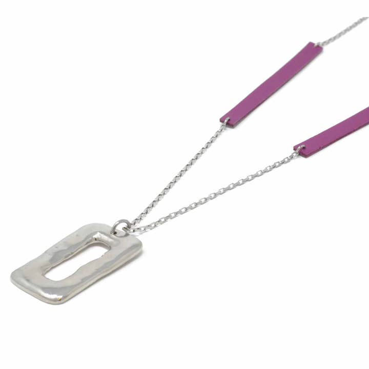 Long Ring Feature Necklace With Leather Chain Feature Grape for wholesale by Sobo & Co Jewellery