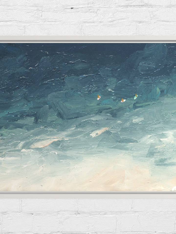 THREE SURFER SERIES- DIAMOND HEAD AT SUNSET for wholesale by Carol Hunter Art