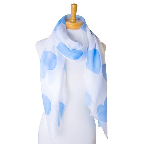 THSS2345: Frans blauw: Love Hearts Sjaal voor wholesale door Taylor Hill Scarves & Co