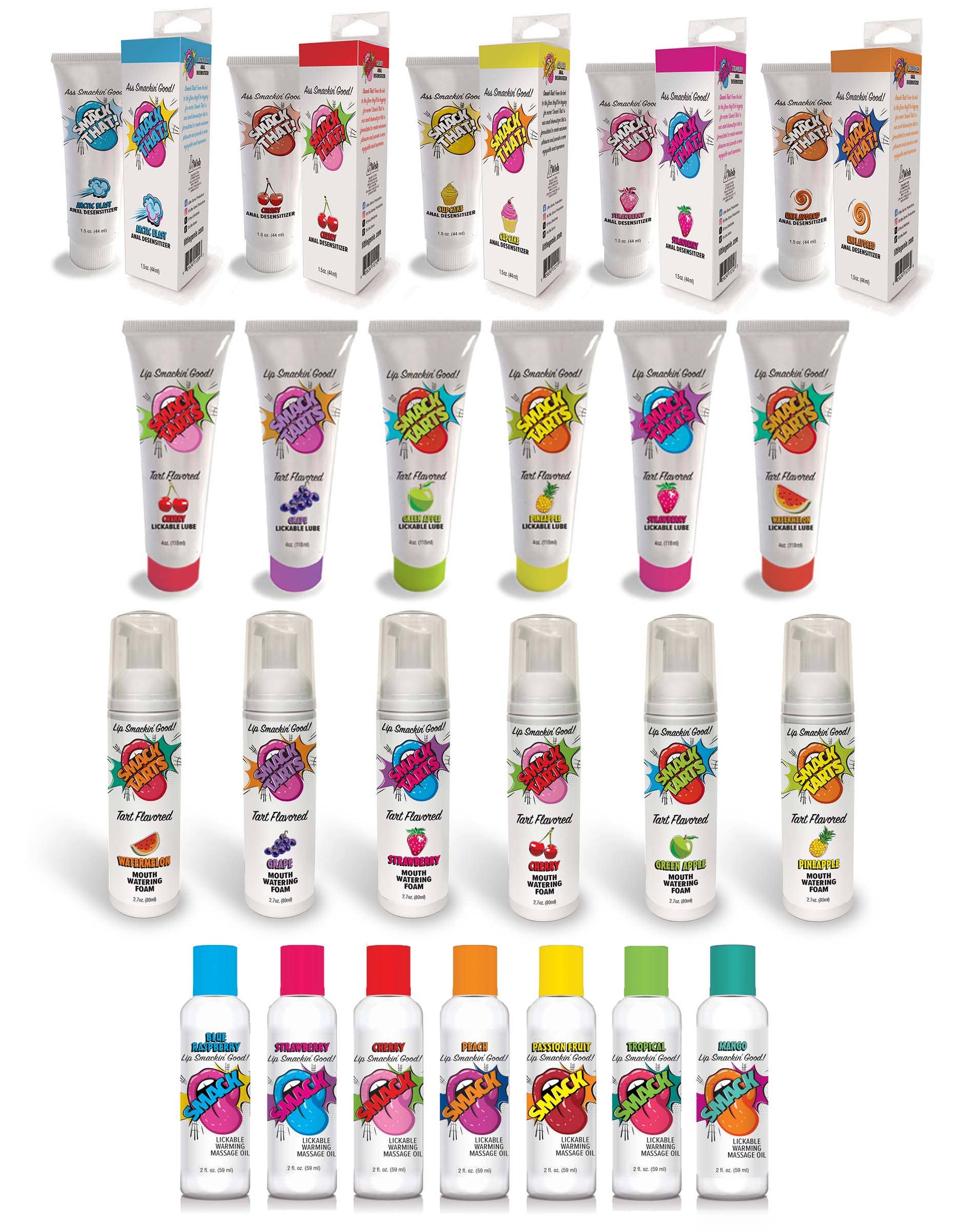 Little Genie Productions - Wholesale Massage Oil/Gel - Smack Warming & Lickable Massage Oil - Strawberry 2oz 🍓3