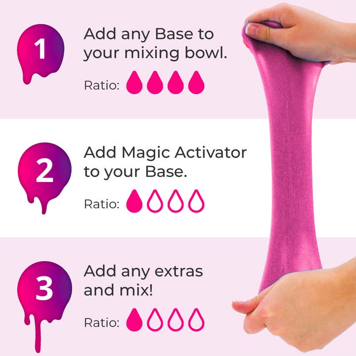 Tonic Studios - Wholesale Putty/slime – Child - Slime Creator - Glow Base Glue - Rose Pink, 180ml Bottle, Glows in the Dark, Safe & Tested, Perfect for DIY Slime Making (Pack of 5)5