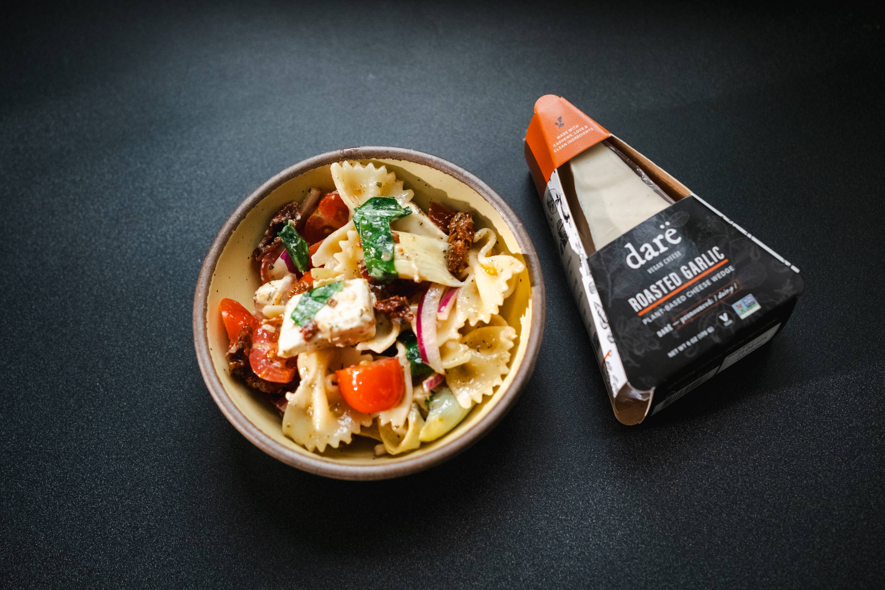 Darë Vegan Cheese - Wholesale Cheese - Roasted Garlic Plant-Based Cheese Wedge2