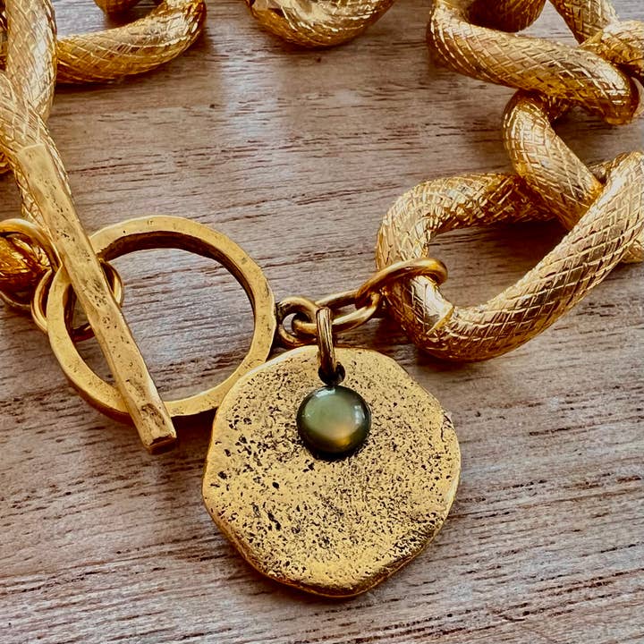 Nellie Pratt Artisan Jewelry - Wholesale Link & Chain Bracelet - Loud Luxe- glam aluminum gold chain bracelet5