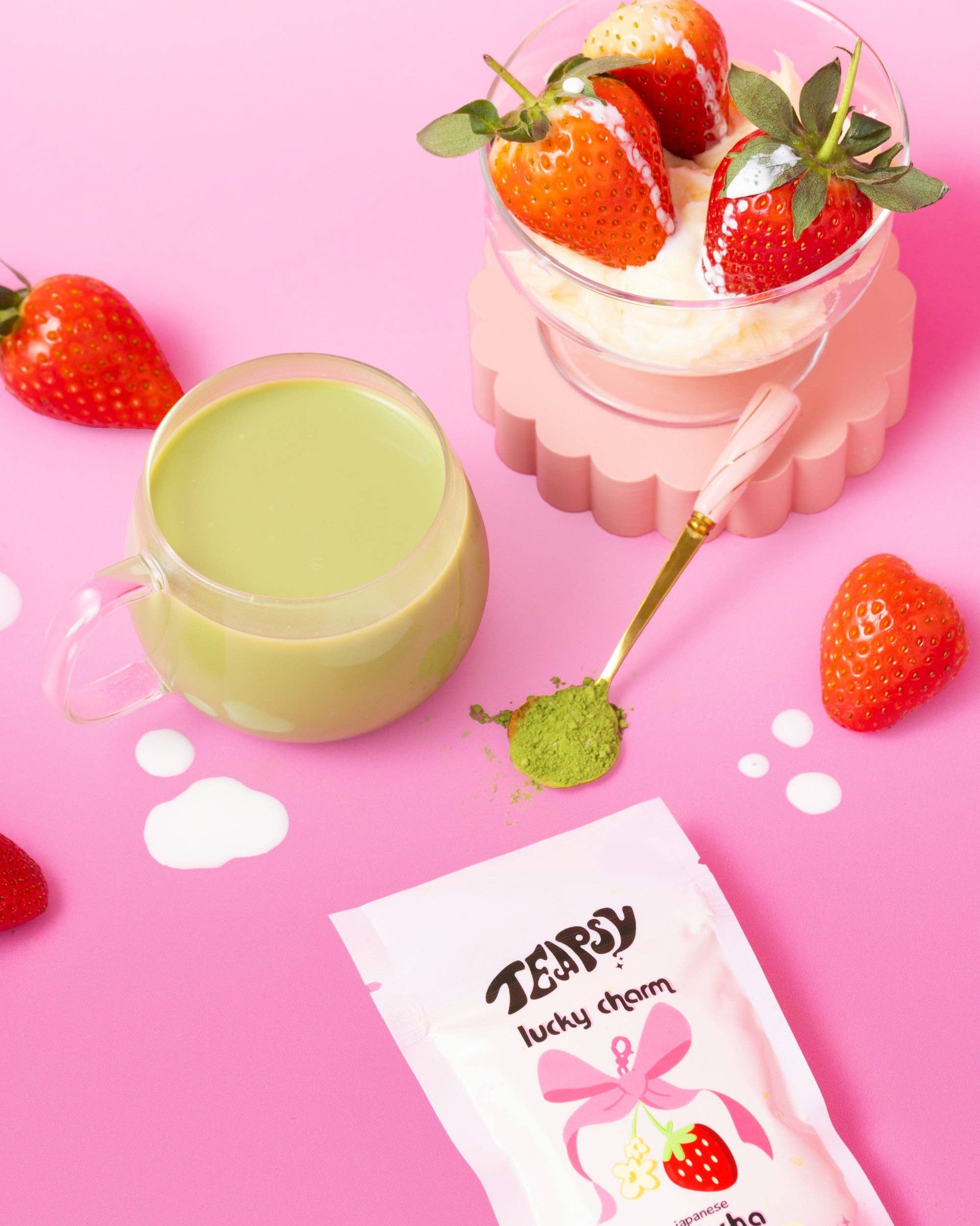 Teapsy - Wholesale Health/Detox Tea - Matcha Strawberries & Cream "Lucky Charm"5