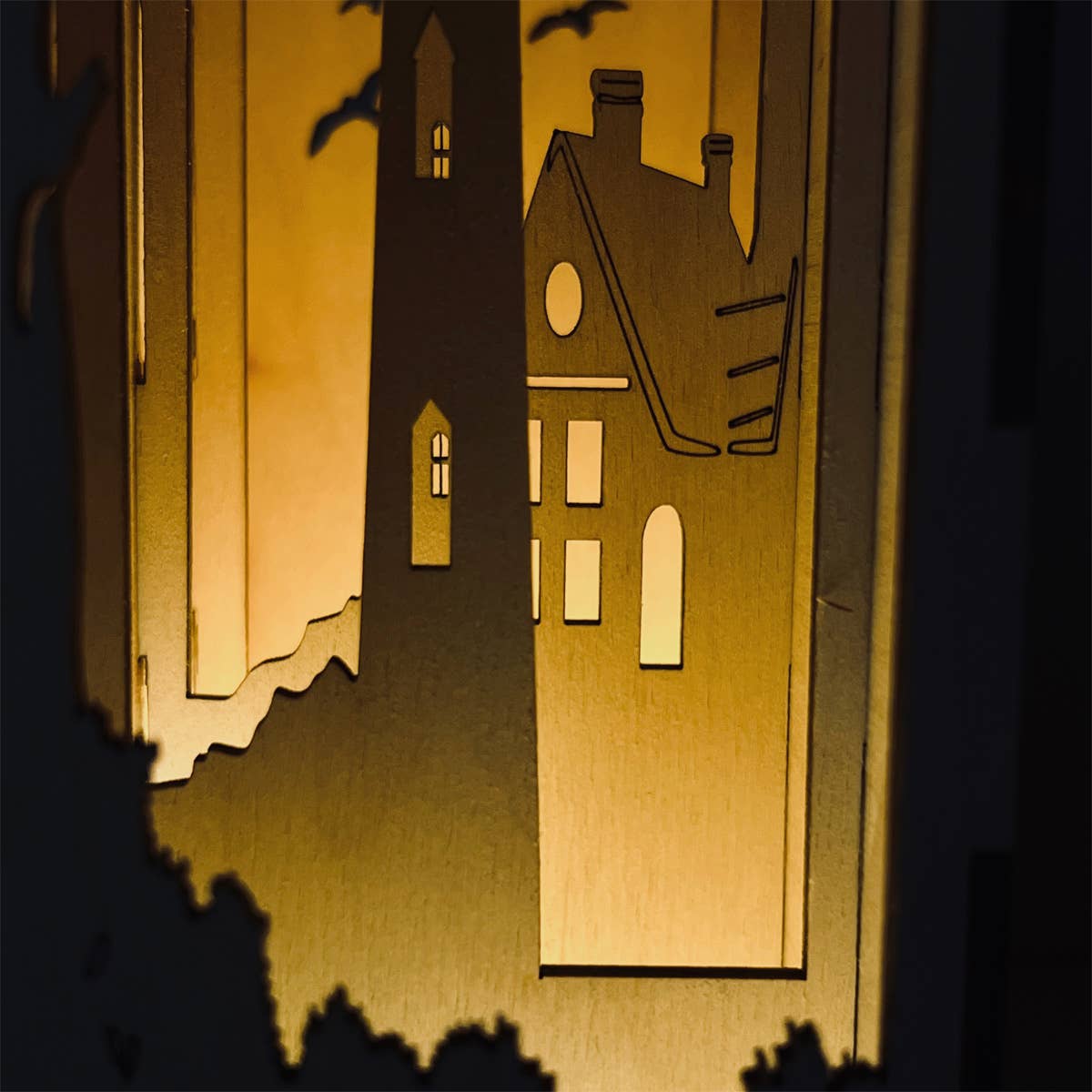 Squirrel Tacos Papercuts - Wholesale Bookend - Coastal Book Nook with LED light - Beach Lighthouse2