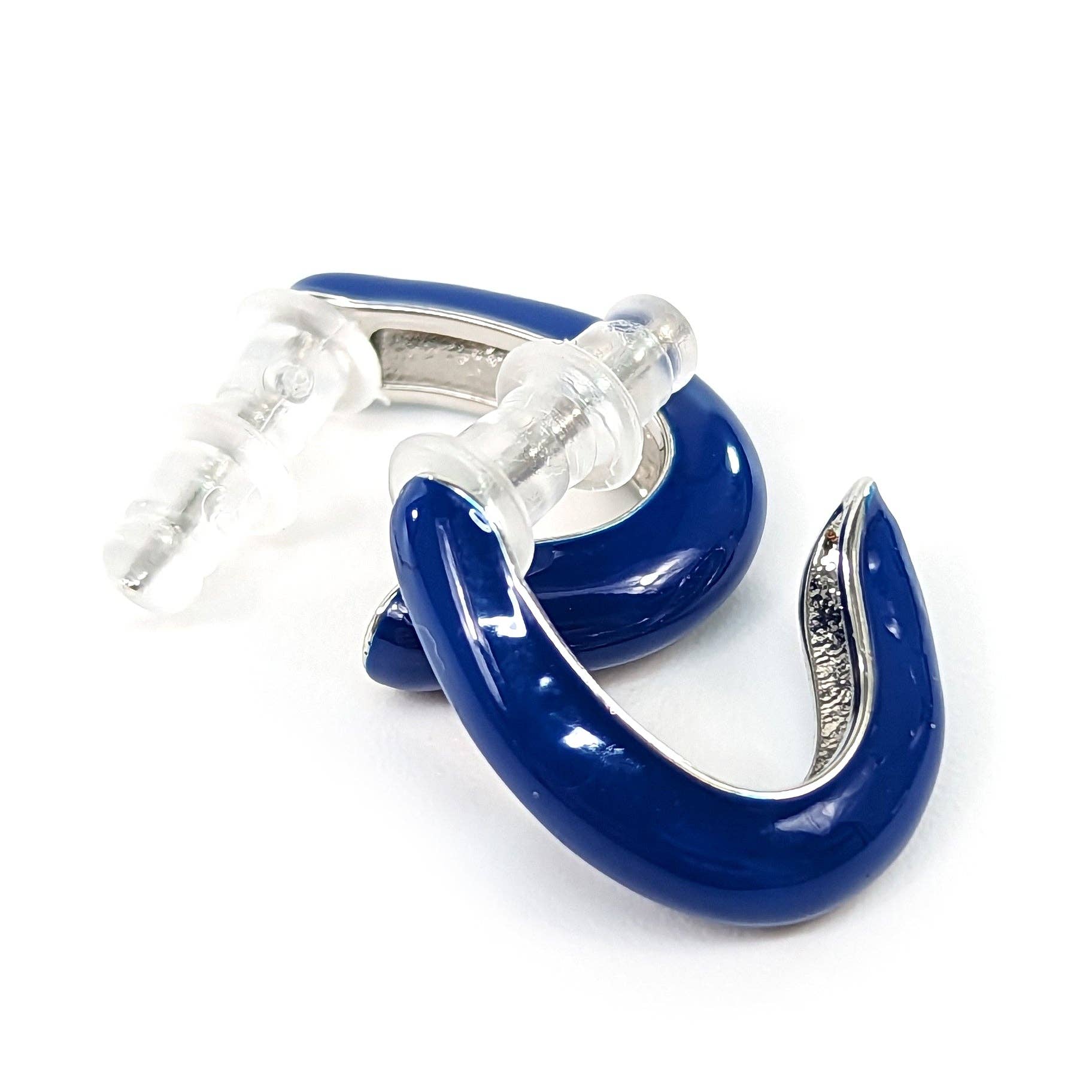 Black Ginger – wholesale Hoop earrings – Blue Enamel Hoop Earrings - Distinctive Blend of Style0