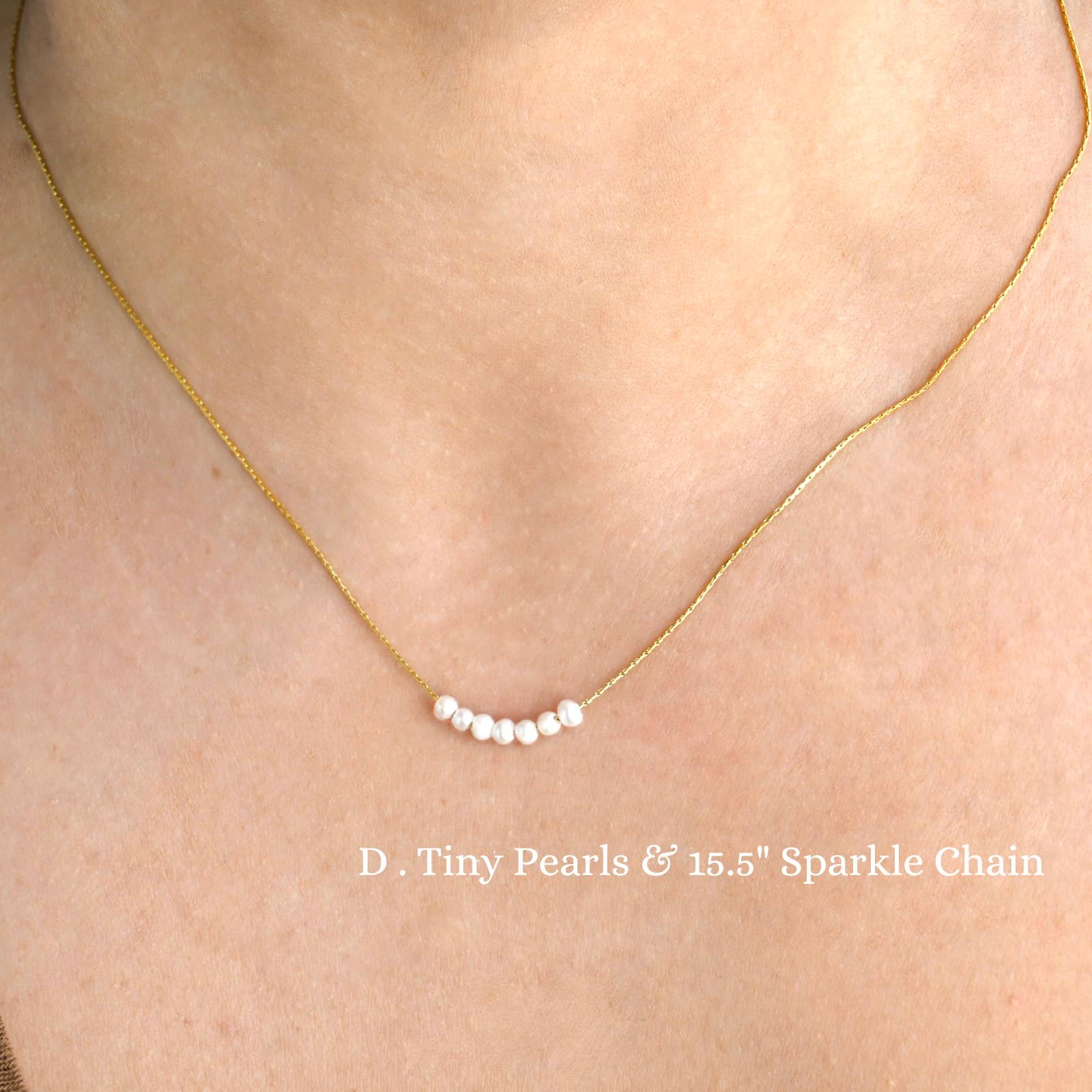 Blueyejewelry - Vendita all'ingrosso Collane di perline/perle - Collane con catena di perle dorate - catene assortite impermeabili5