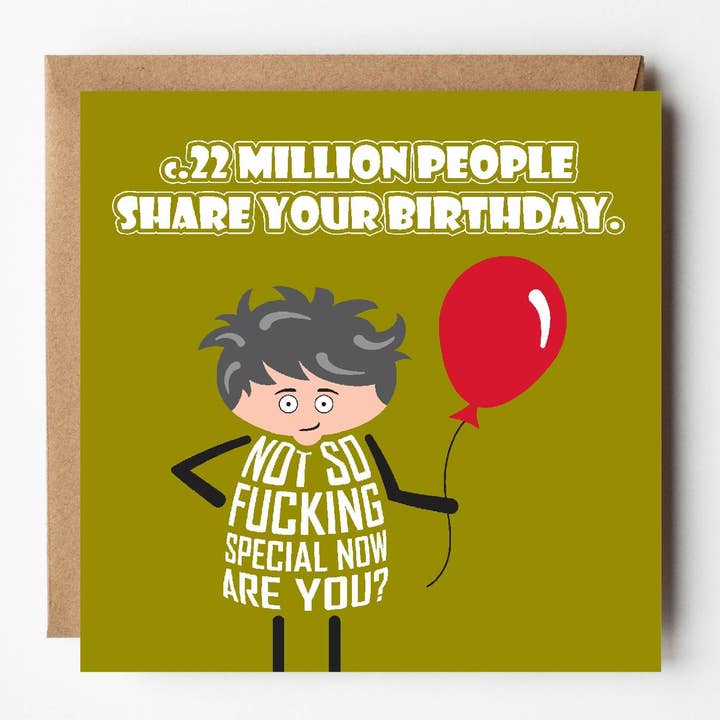 Non così speciale | Divertente carta di compleanno irriverente per lui | Volgare per la vendita all'ingrosso da parte di VERSED AID