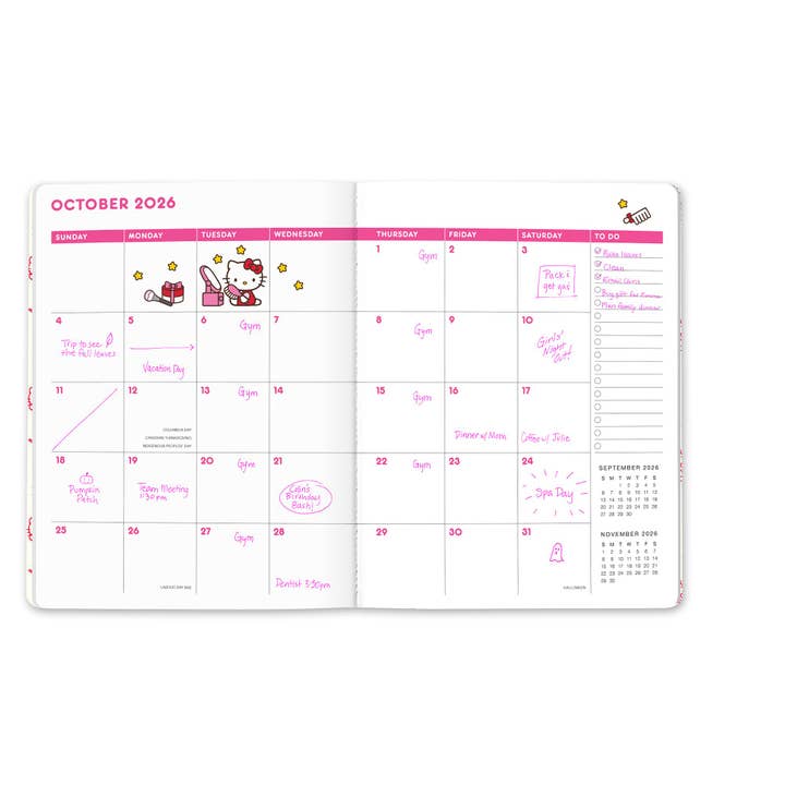 Studio Oh! - Wholesale Planner - 2026 Hello Kitty Playful Pink Just Right Monthly Planner