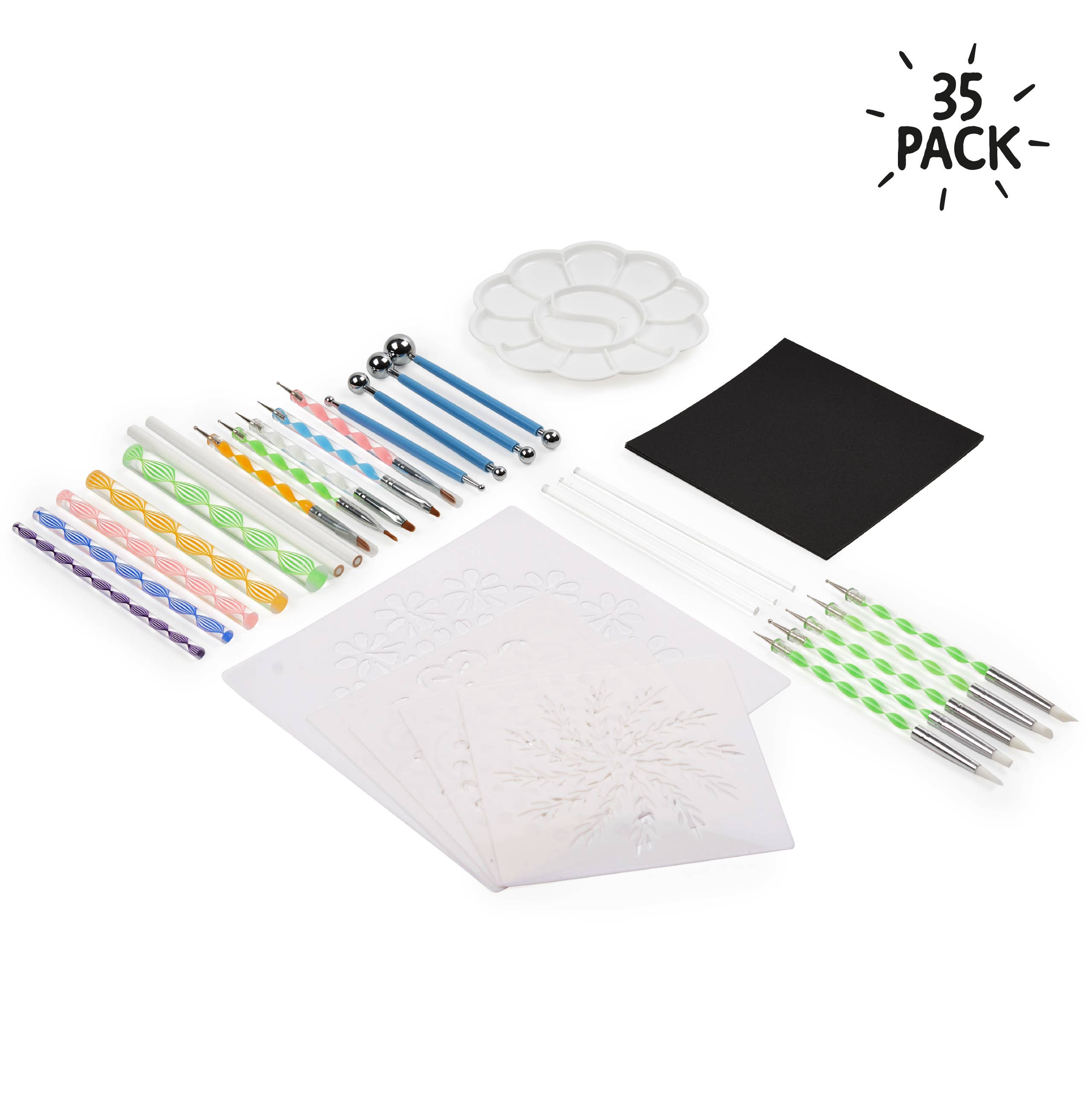 The Twiddlers – Engroshandel DIY-hobbysæt – 35 dele mandala prikværktøjssæt til sten, papir og negle1