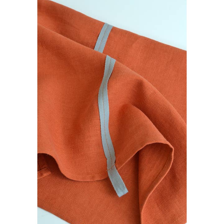 Linen Way Inc. - Wholesale Tea Towel - Tangerine Dream Linen Tea Towel Orange & Grey1