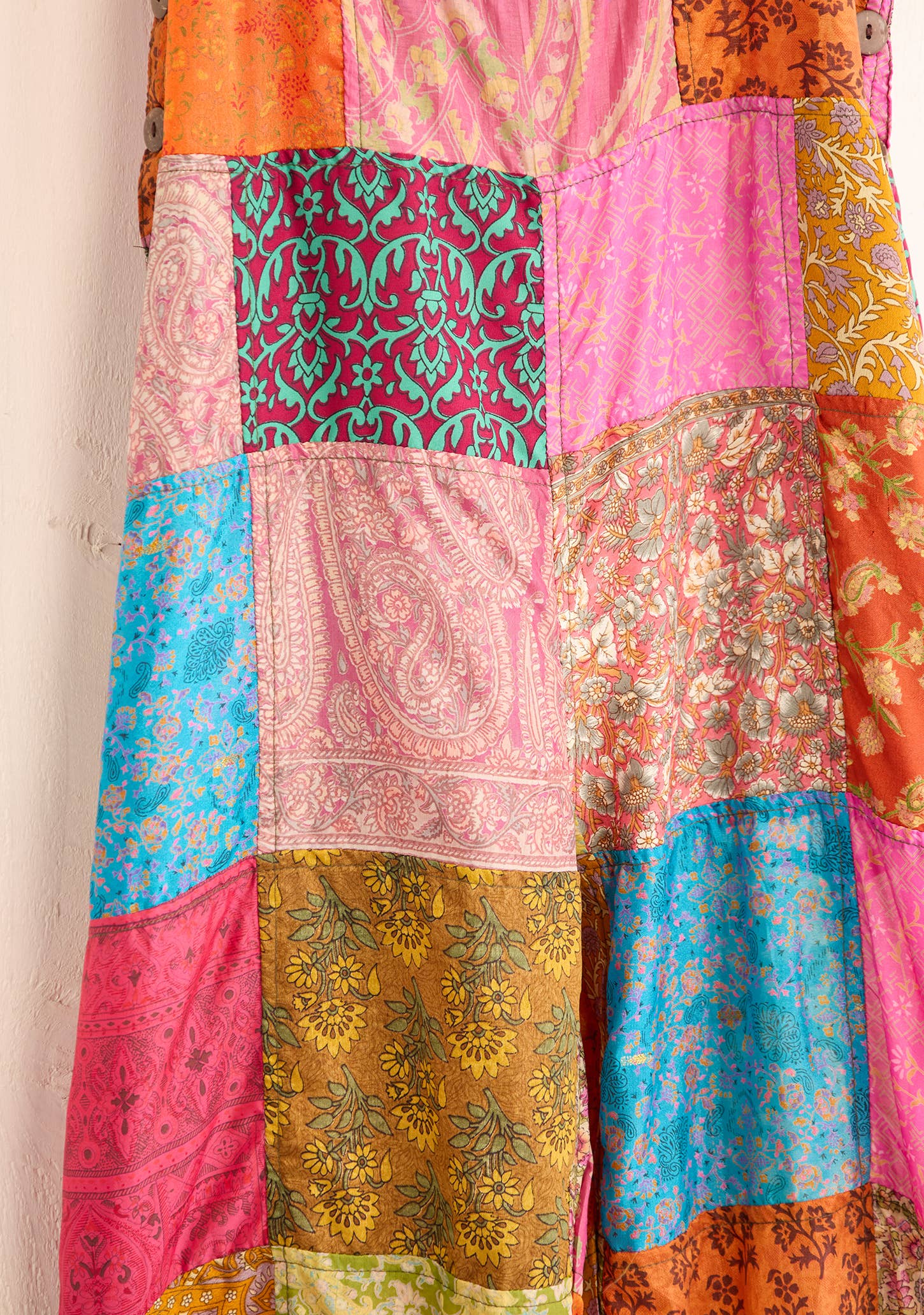 Namaste – wholesale Overalls – Women's – Recycled Sari Patchwork Dungarees3