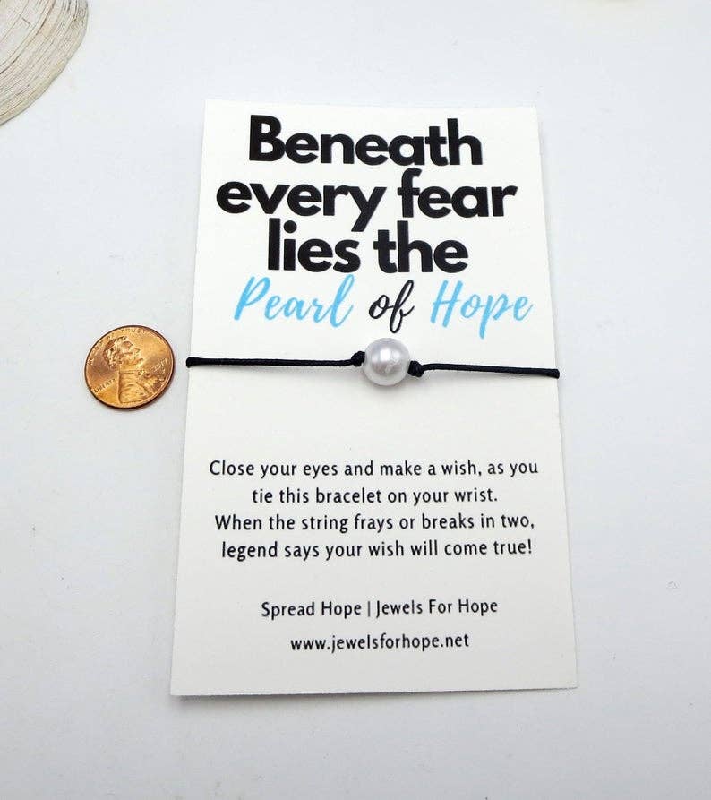 Jewels For Hope - Vente Bracelets à breloques/pendentifs - Bracelet de souhaits en perles de verre - Bijoux Hope Ocean Cord2