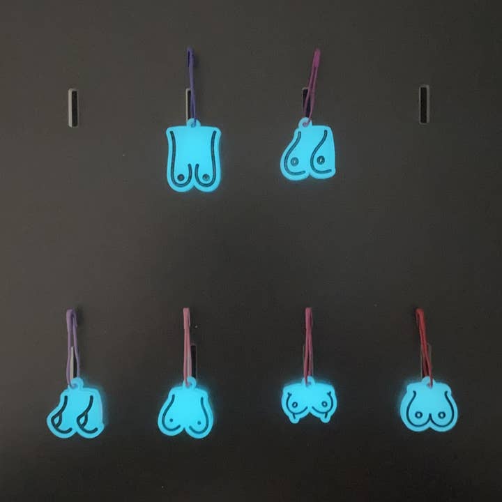 Glow in the dark boob markers for wholesale by Yarnistry