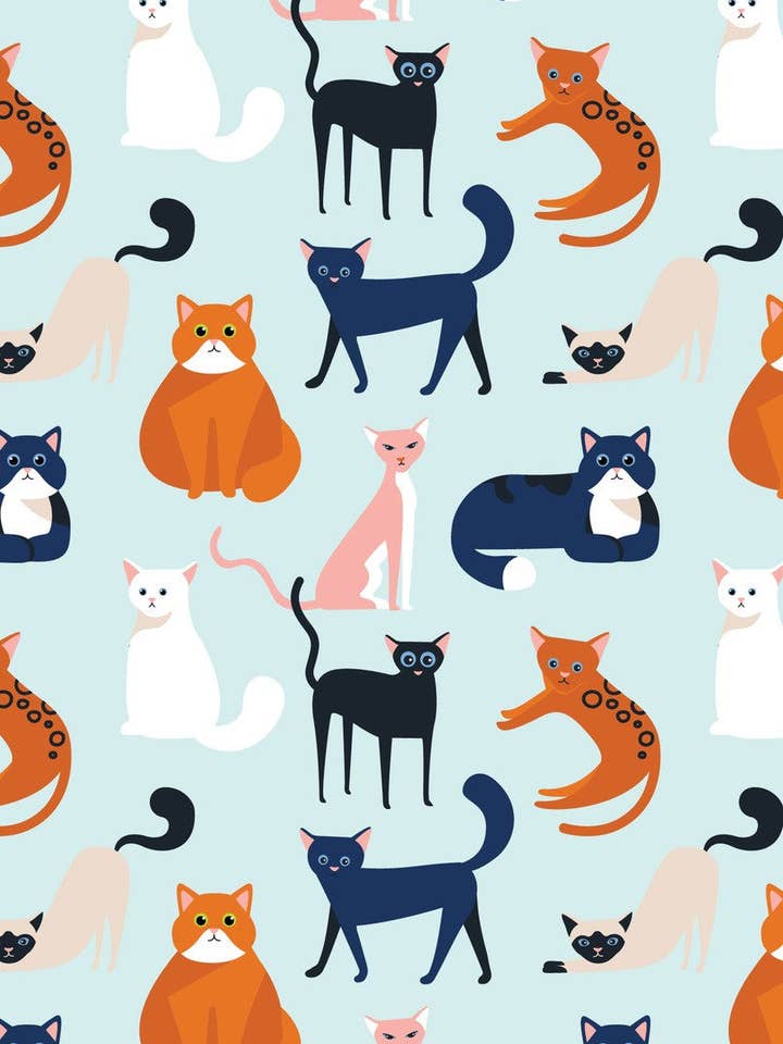 Tea Towel - Colourful Cats for wholesale by Allgifts Australia