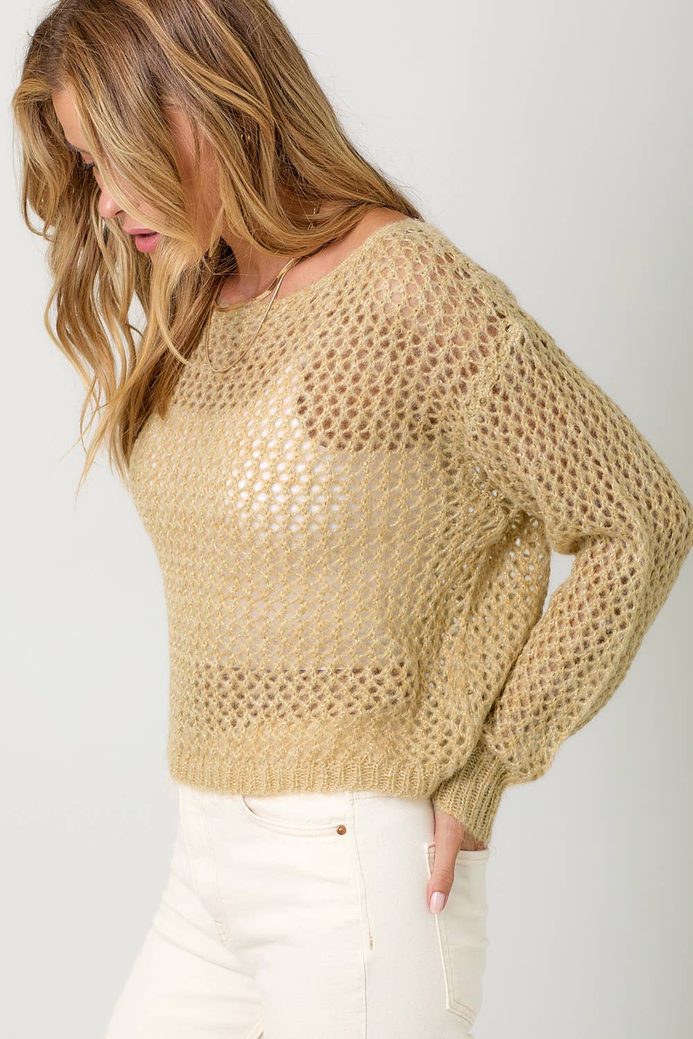 Mystree – Pulôver - Mulher por atacado – 60897 Camisola Pulôver Metálica Net6