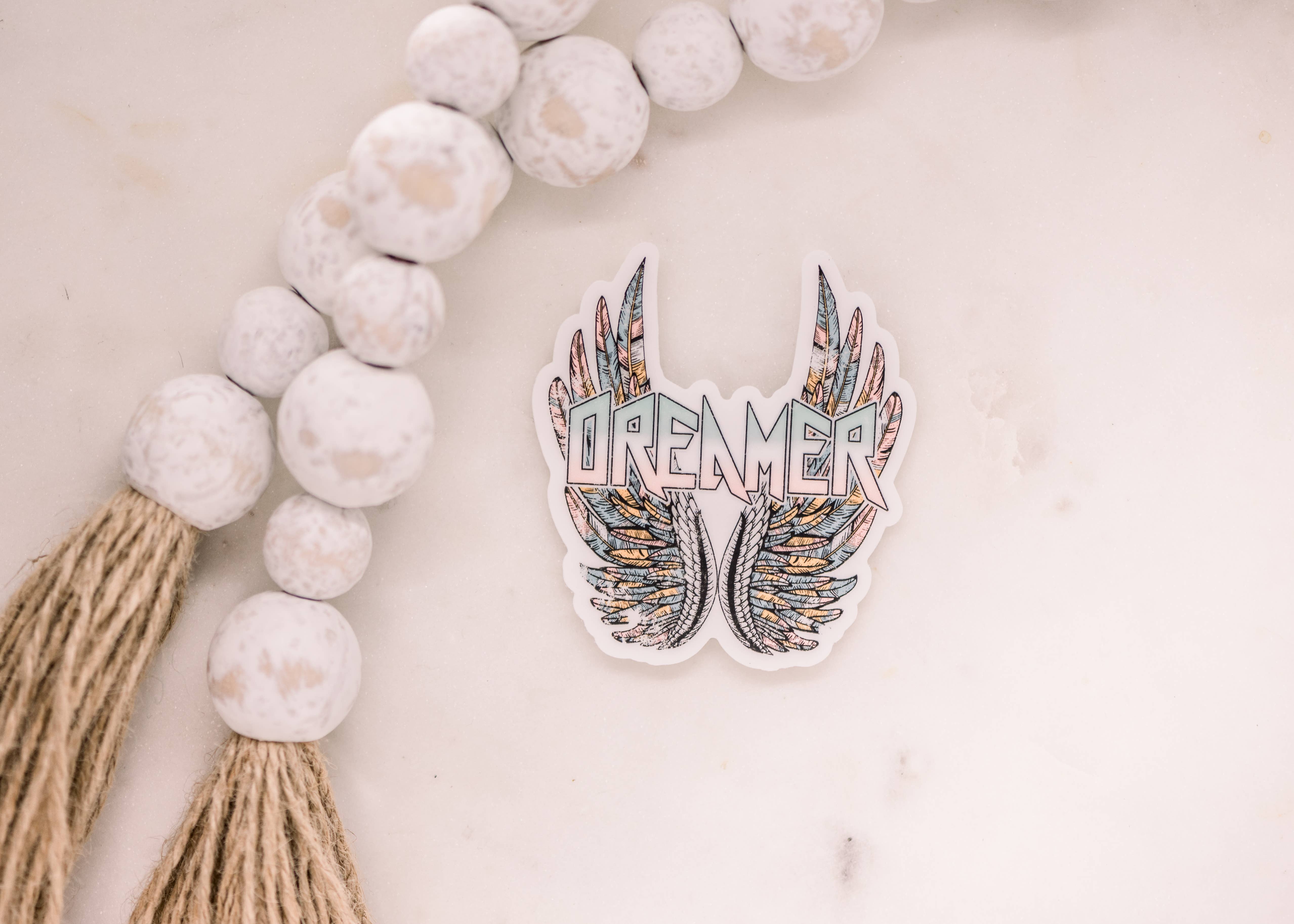 Savannah and James Co - Wholesale Sticker - Dreamer Wings Clear, Vinyl Sticker, 3x3 in1