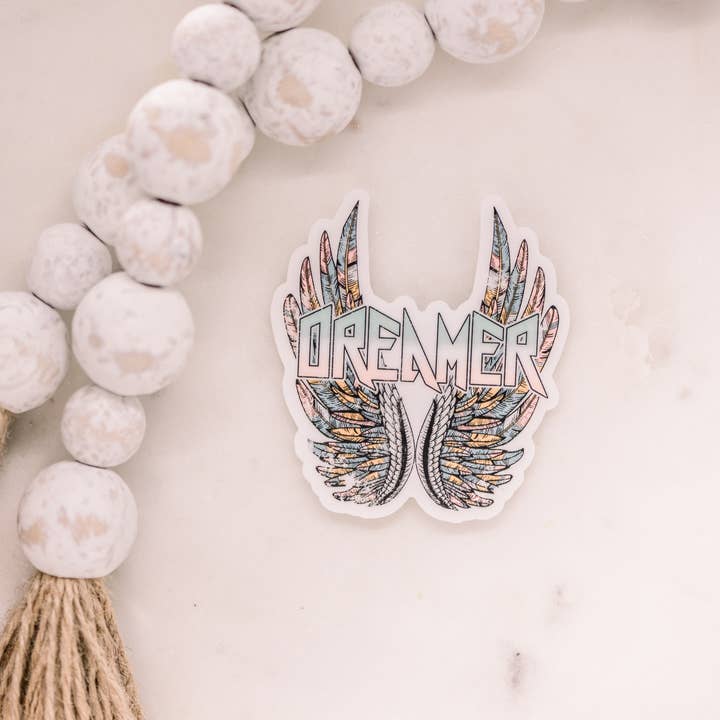 Savannah and James Co - Wholesale Sticker - Dreamer Wings Clear, Vinyl Sticker, 3x3 in1