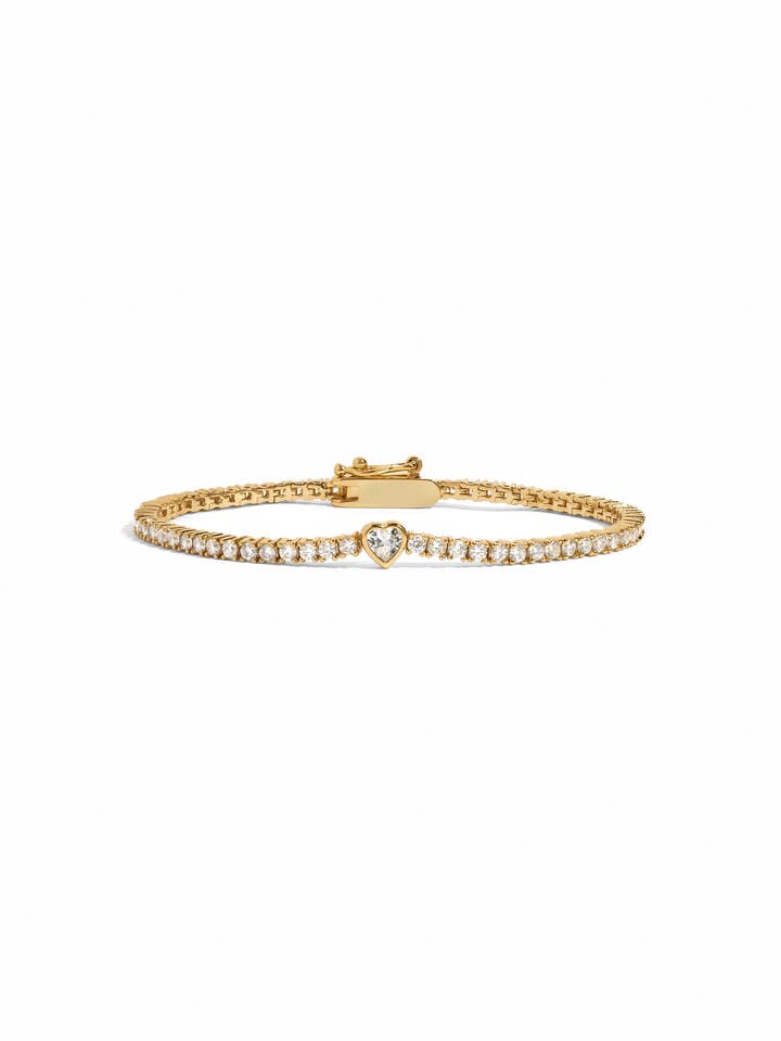 Bracciale tennis Heart Charm per la vendita all'ingrosso da parte di Sami Jewels